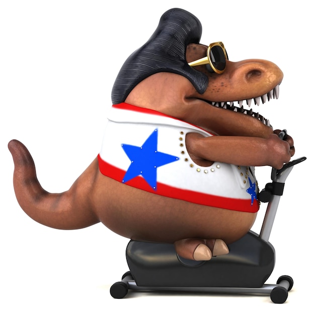 Zabawna ilustracja kreskówka 3D rocker Trex