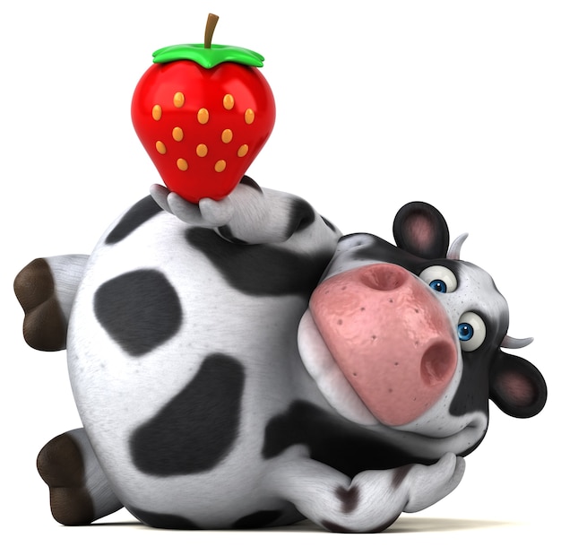 Zabawna ilustracja krowa