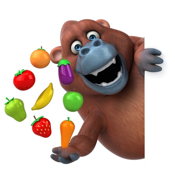 Zabawna ilustracja orangutana