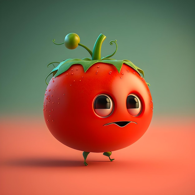 Zabawna ilustracja pomidora kawaii