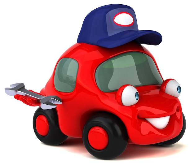 Zabawna ilustracja samochodu