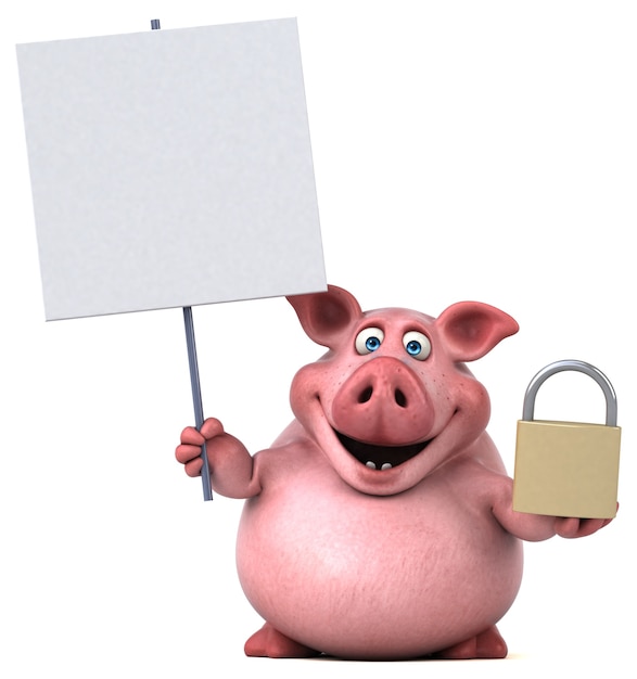Zabawna ilustracja świnia