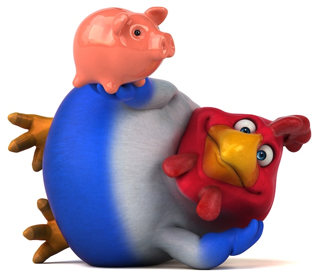 Zabawna ilustracja z kurczakiem