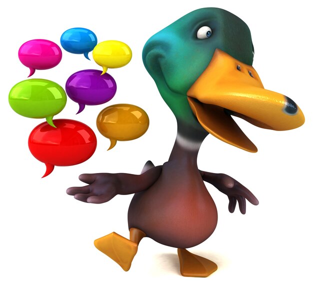 Zabawna kaczka - ilustracja 3D