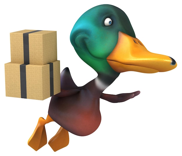 Zabawna kaczka - ilustracja 3D