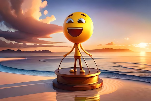 zabawna koncepcja emoji styl ilustracji 3Dsmutny emoji szczęśliwy emoji