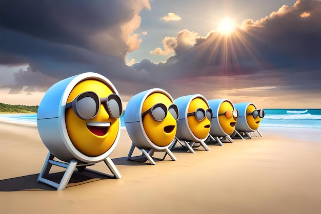 zabawna koncepcja emoji styl ilustracji 3Dsmutny emoji szczęśliwy emoji