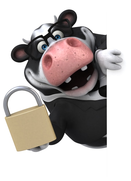 Zabawna krowa - ilustracja 3D
