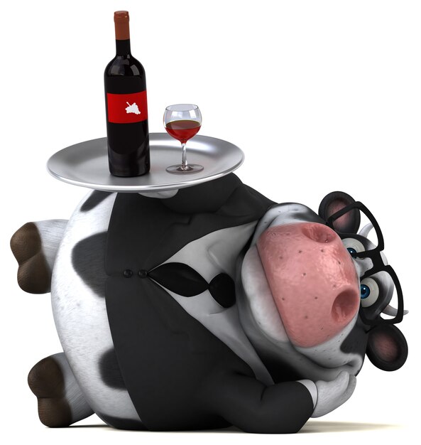 Zabawna krowa - ilustracja 3D