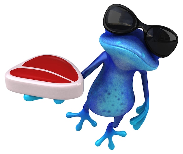 Zabawna niebieska żaba - ilustracja 3D