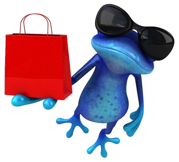 Zabawna niebieska żaba ilustracja 3D