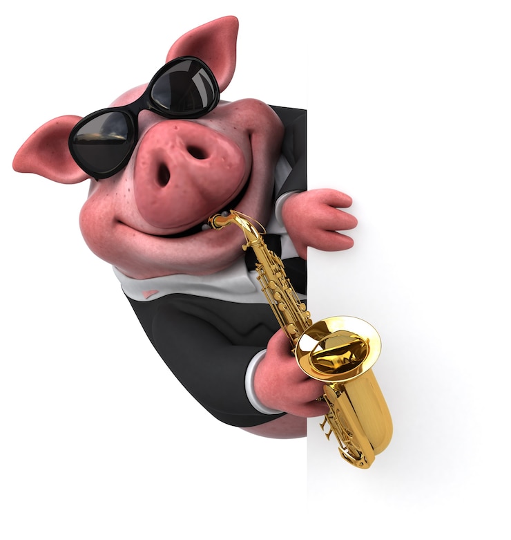Zdjęcie zabawna świnia - ilustracja 3d