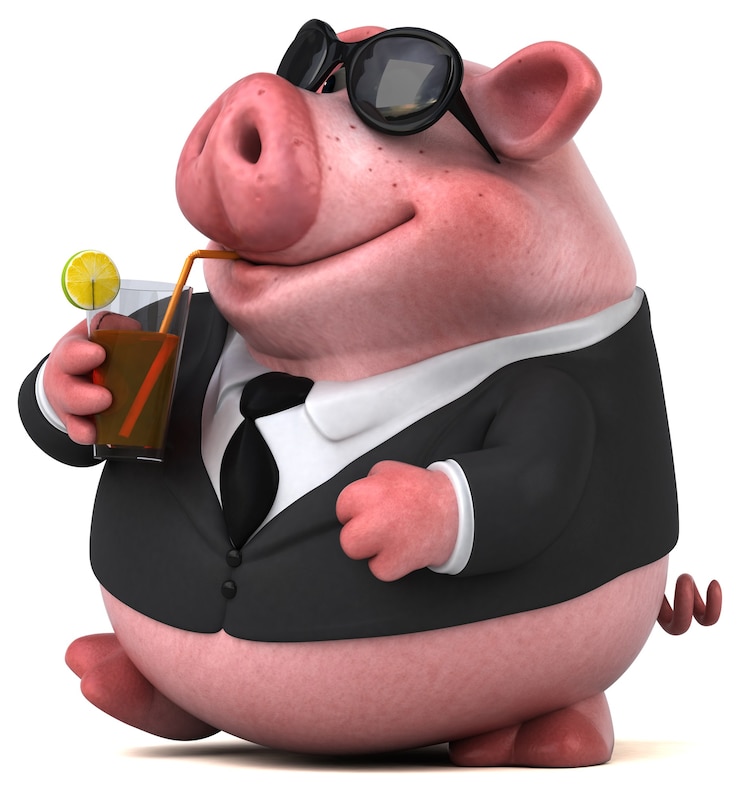 Zdjęcie zabawna świnia - ilustracja 3d