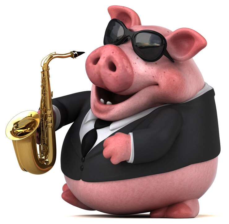 Zdjęcie zabawna świnia - ilustracja 3d