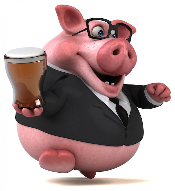 Zabawna świnia - ilustracja 3D