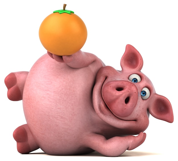 Zabawna świnia - ilustracja 3D