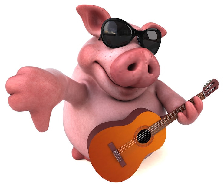 Zdjęcie zabawna świnia - ilustracja 3d