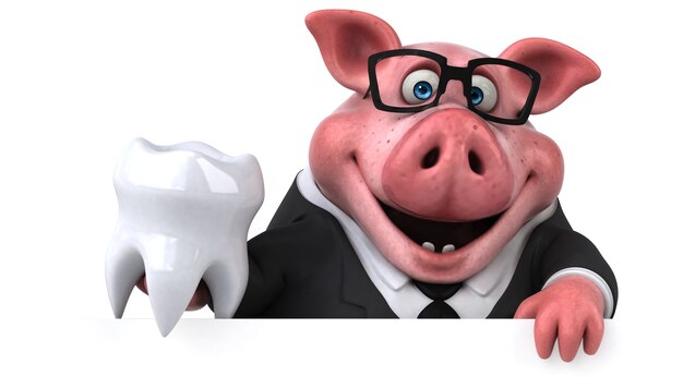 Zabawna świnia - ilustracja 3D