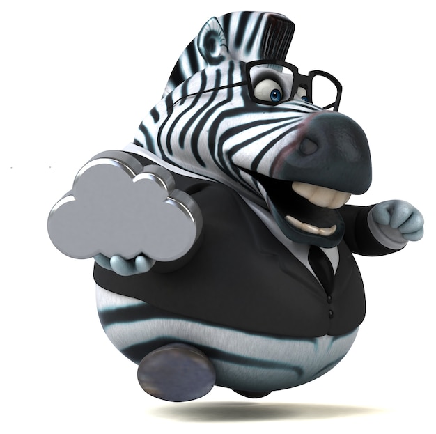 Zabawna zebra - ilustracja 3D