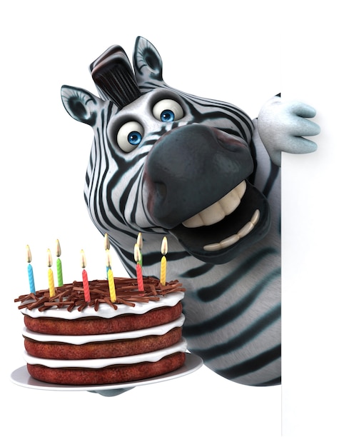 Zdjęcie zabawna zebra - ilustracja 3d