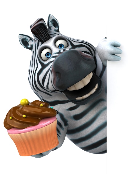 Zabawna Zebra - Ilustracja 3d