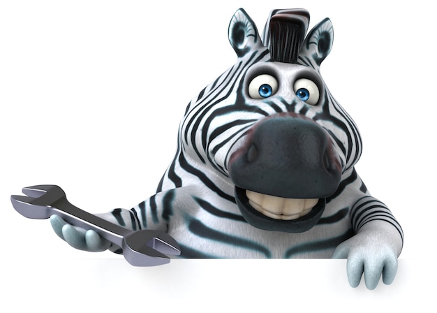 Zabawna zebra - ilustracja 3D
