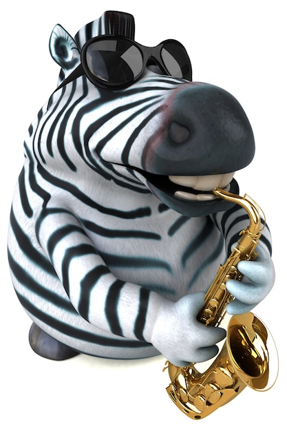 Zabawna Zebra - Ilustracja 3d