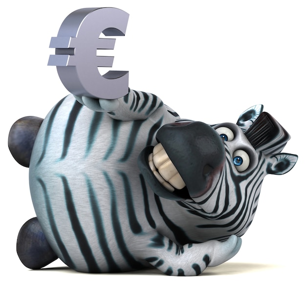 Zabawna zebra - ilustracja 3D