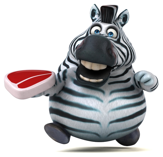 Zabawna zebra - ilustracja 3D