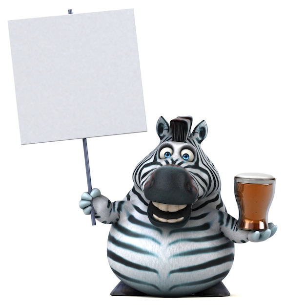 Zabawna zebra - ilustracja 3D