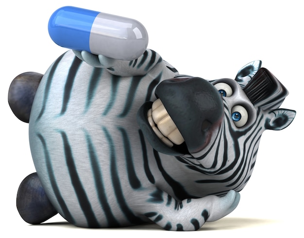 Zdjęcie zabawna zebra - ilustracja 3d