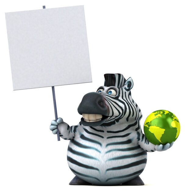 Zabawna zebra - ilustracja 3D