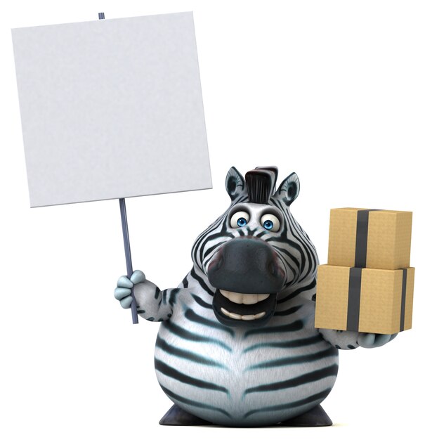 Zdjęcie zabawna zebra - ilustracja 3d