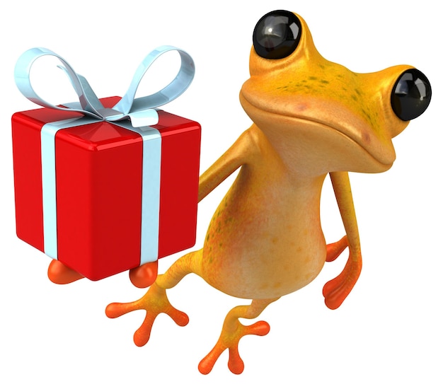Zabawna żółta żaba - ilustracja 3D