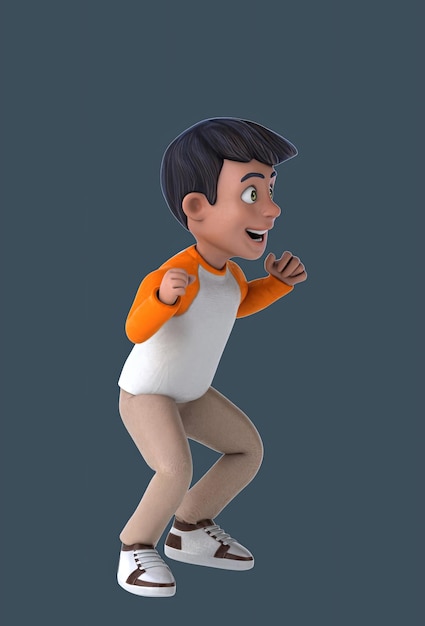 Zabawne 3D kreskówkowe dziecko wygrywa