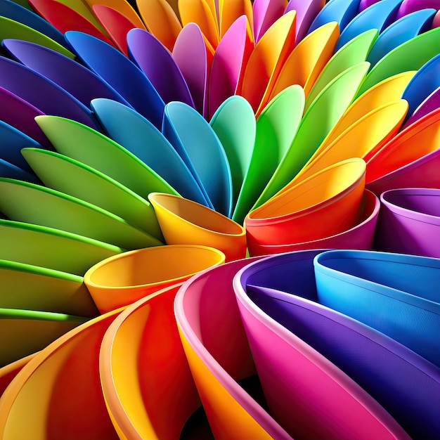 Zdjęcie zabawne abstrakcyjne kształty z żywymi kolorami obrazy 3d z dodatkową jasnością światło i miękkość