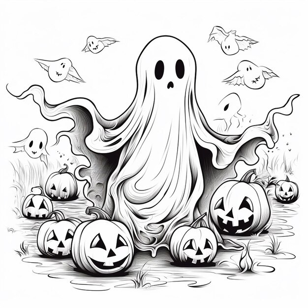 Zdjęcie zabawne duchy halloween, duchy z kreskówek.