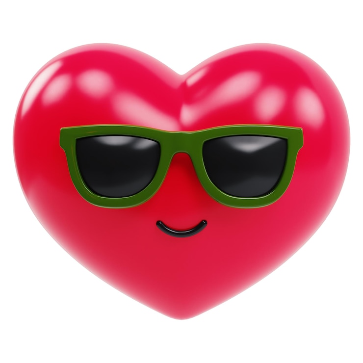 Zdjęcie zabawne emoji serca 3d ilustracja ikony