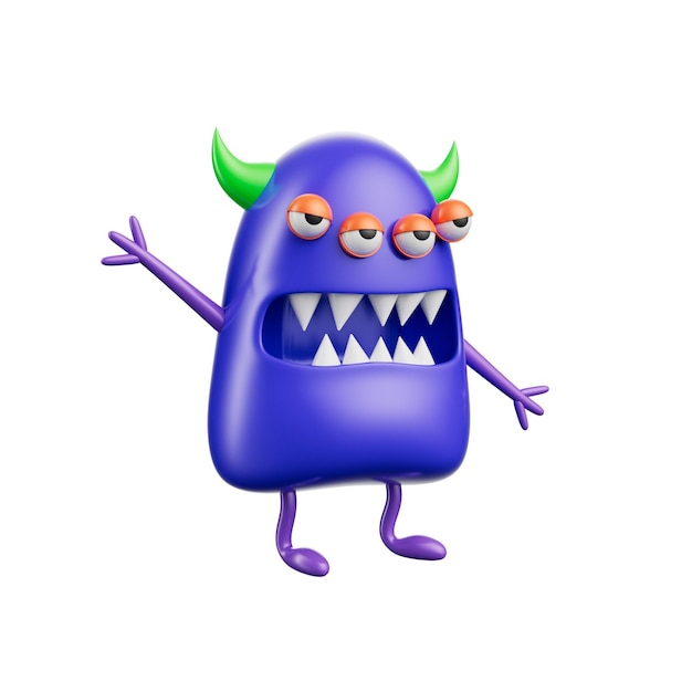 Zabawne potwory 3D Ilustracja