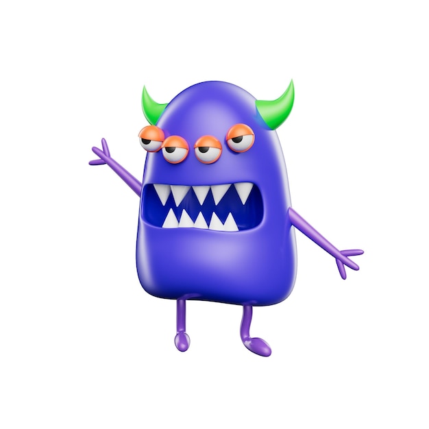 Zabawne potwory 3D Ilustracja