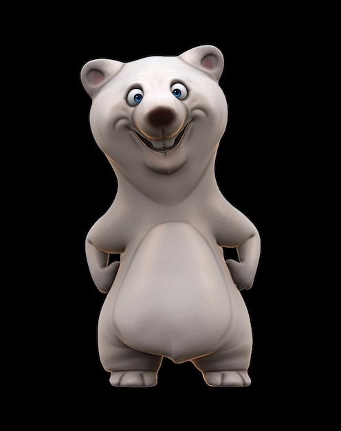 Zabawny 3D animowany niedźwiedź z kciukami w górę i w dół
