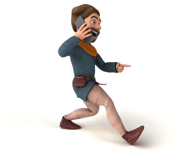 Zabawny 3D kreskówka średniowieczny człowiek
