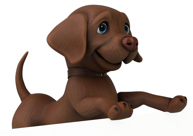 Zabawny 3D kreskówkowy brązowy Labrador retriever