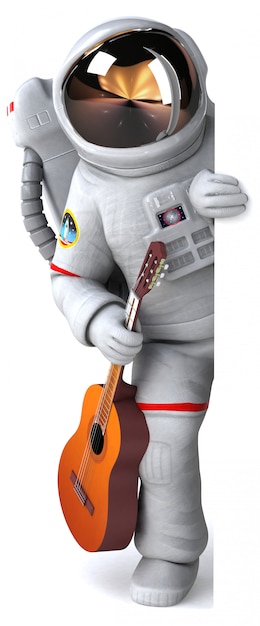 Zabawny astronauta - ilustracja 3D