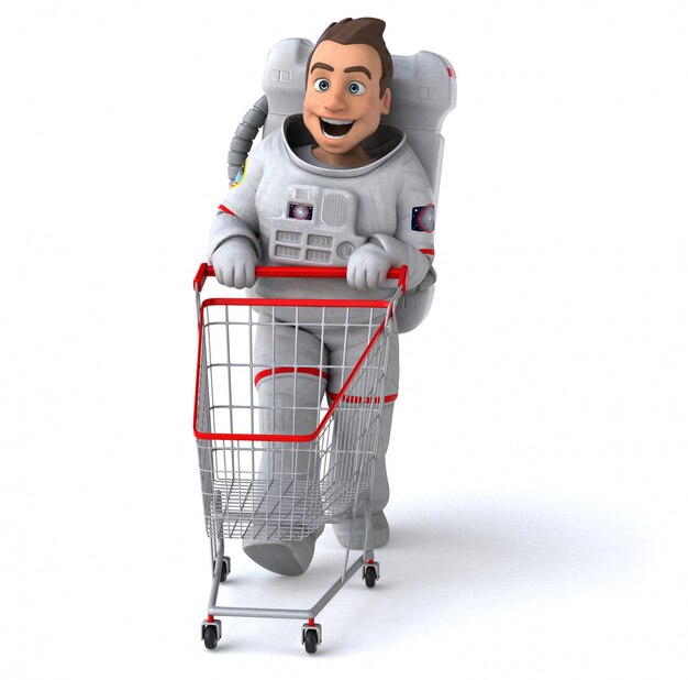 Zabawny astronauta - ilustracja 3D