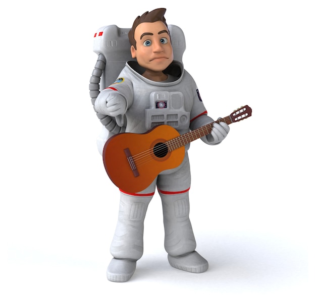 Zabawny astronauta - ilustracja 3D