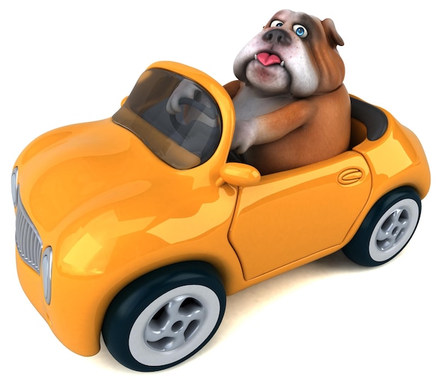 Zabawny Buldog - Ilustracja 3d