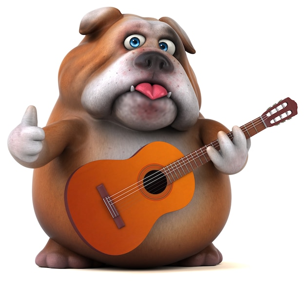 Zabawny Buldog - Ilustracja 3d