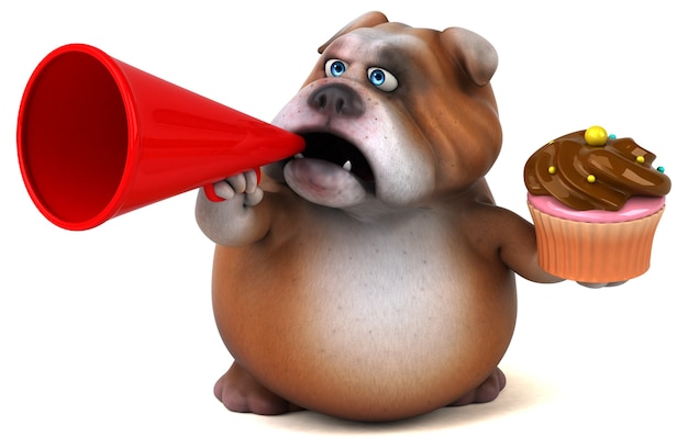Zabawny buldog - ilustracja 3D