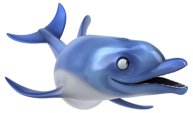 Zabawny delfin - ilustracja 3D